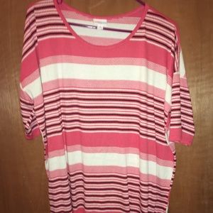 LuLaRoe Irma M Pink Black Stripes